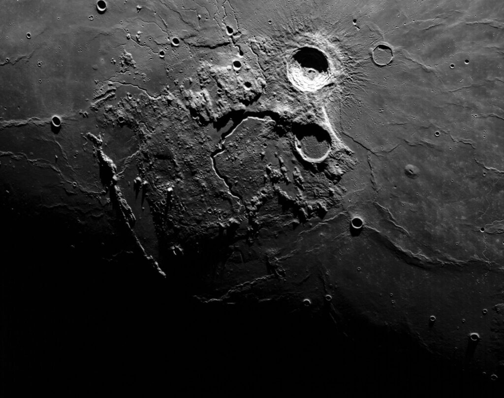 Crater images on the Moon from Orion