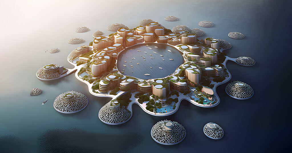 Floating island: Phot Credits: Luca Curci Architects + Tim Fu Design