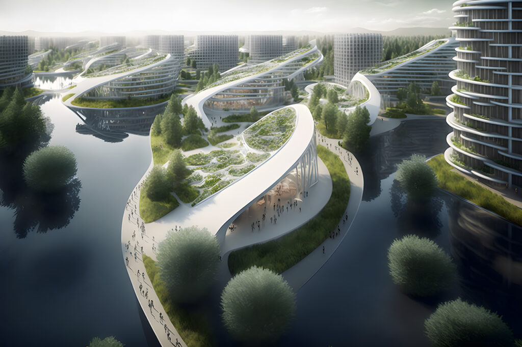 Floating city design: Photo Credits: Luca Curci Architects + Tim Fu Design