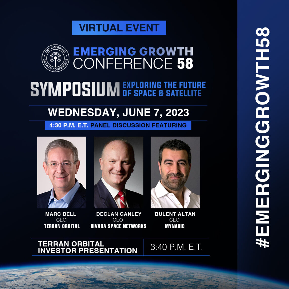 Terran Orbital to Present at Emerging Growth Conference 58 “Space Symposium” Exploring the Future of Space & Satellite